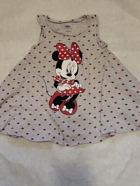 Disney Minnie sleeveless flared dress with maple leaf pattern
